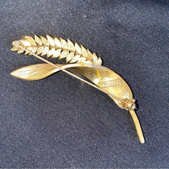 ZENTALL BROOCH GOLD TONE VINTAGE Wheat - Picture 2 of 9